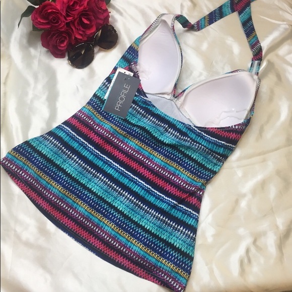 Profile by Gottex Womens Tankini Top Size 14 - Picture 5 of 6
